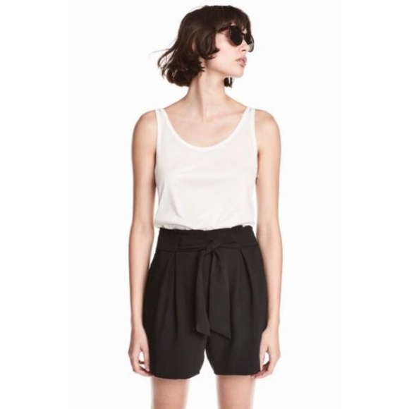 high rise tie shorts